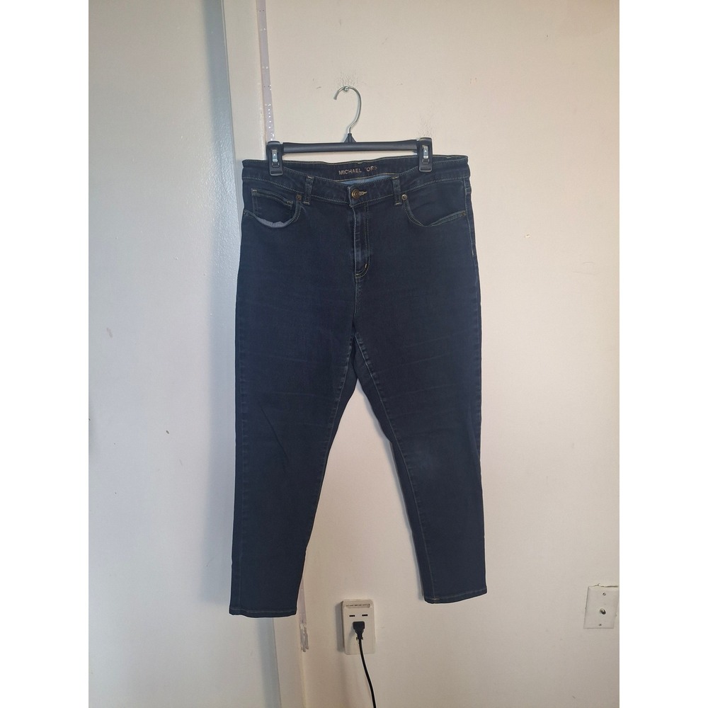 Michael Kors Izzy Skinny Ankle Jeans Dark Wash Denim Size 14